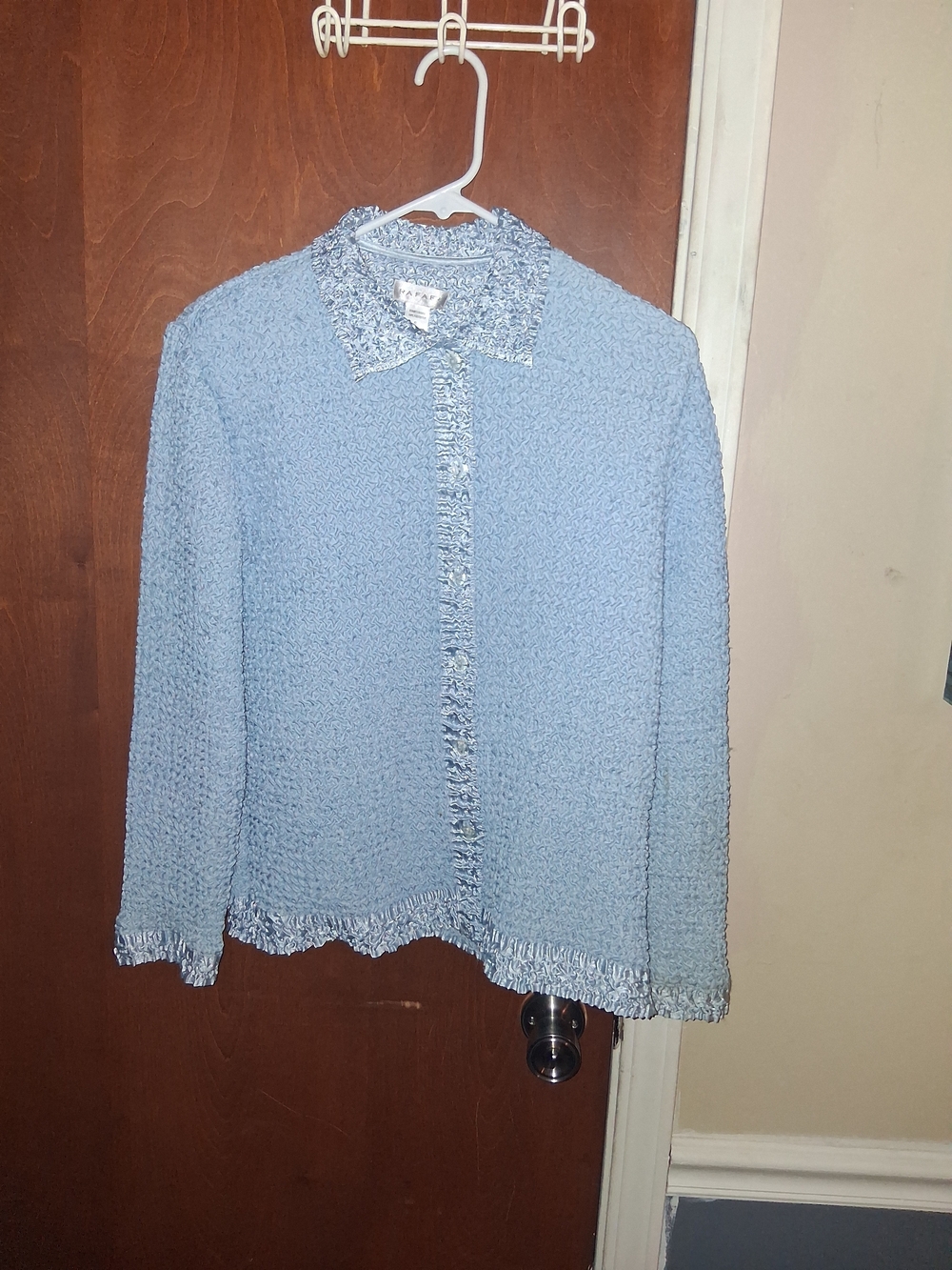 RAFAEL Light Blue Bouclé Collar Jacket